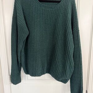 Time and Tru Forest Green Ribbed Sweater
